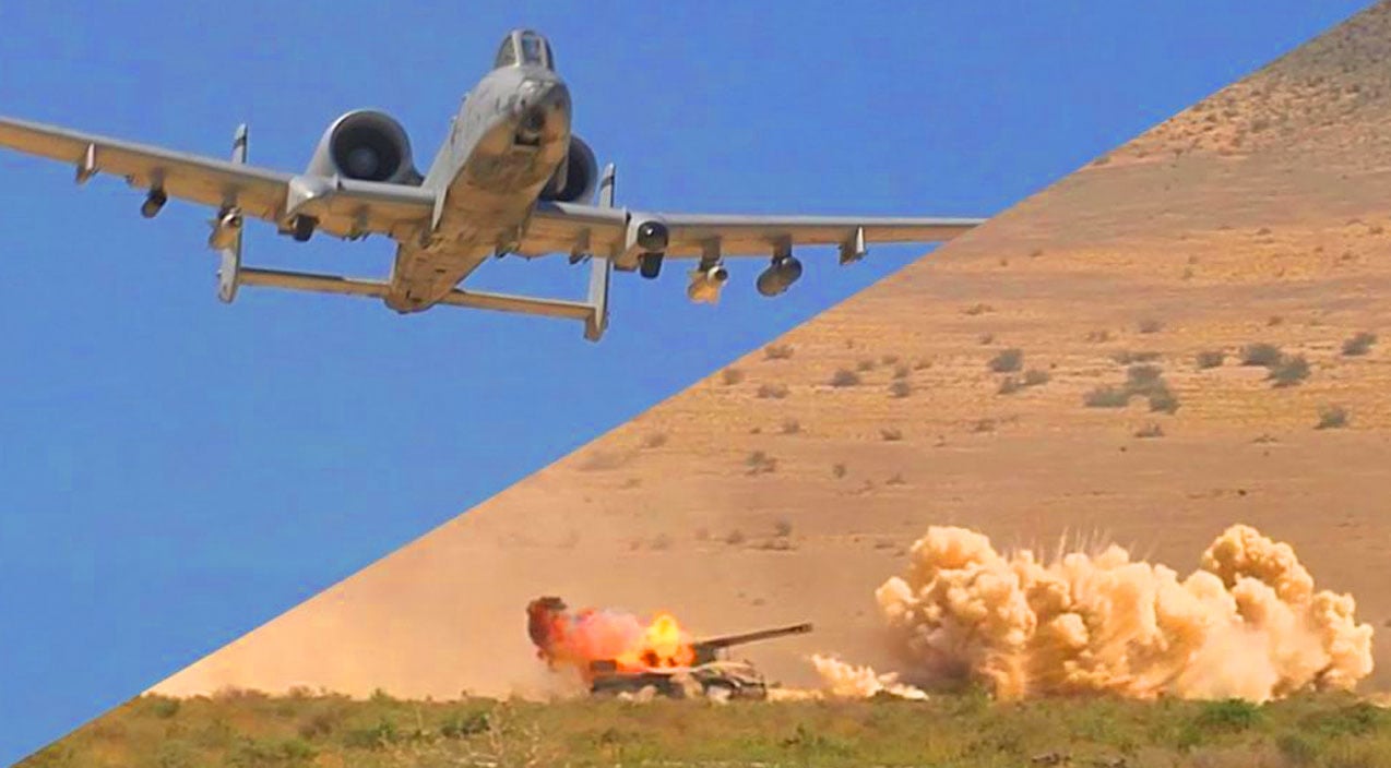A-10 Warthog's Supersonic Rounds Tearing Apart Armored Tanks - Look At