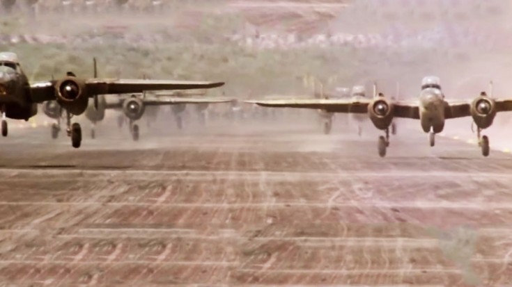 A Lot of  B-25 Mitchells Taking Off At Once- Catch 22 Scene | World War Wings Videos