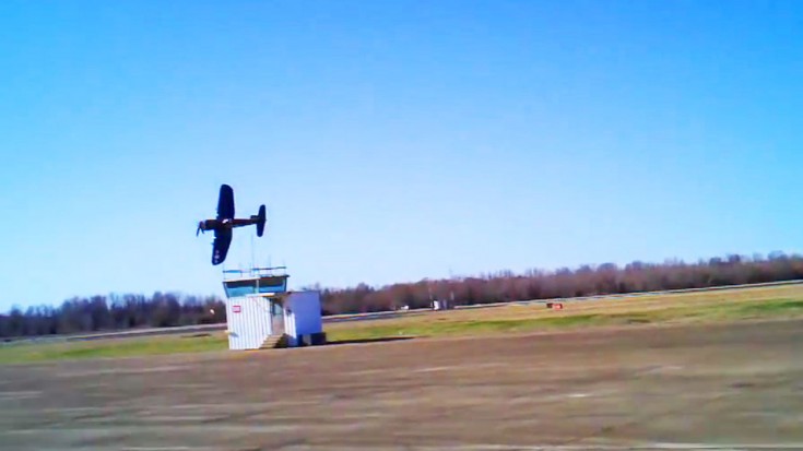 Corsair Pilot Buzzes A Small Tower, Meaning He’s Really Low! | World War Wings Videos