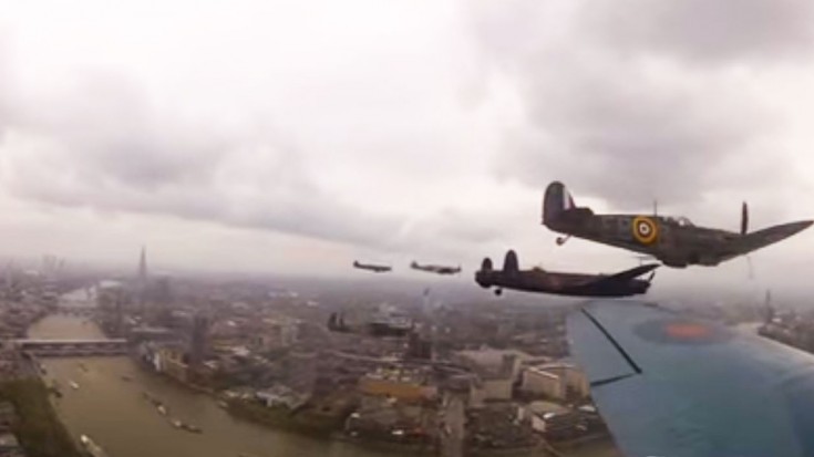 Multiple Angles From Aboard The Avro Lancaster: Fly-Past Over London | World War Wings Videos