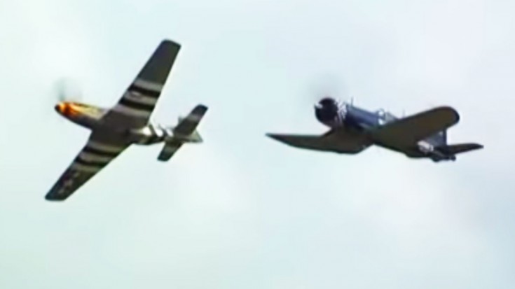 Mustang And Corsair Do Some Spectacular Wingtip To Wingtip Aerobatics | World War Wings Videos