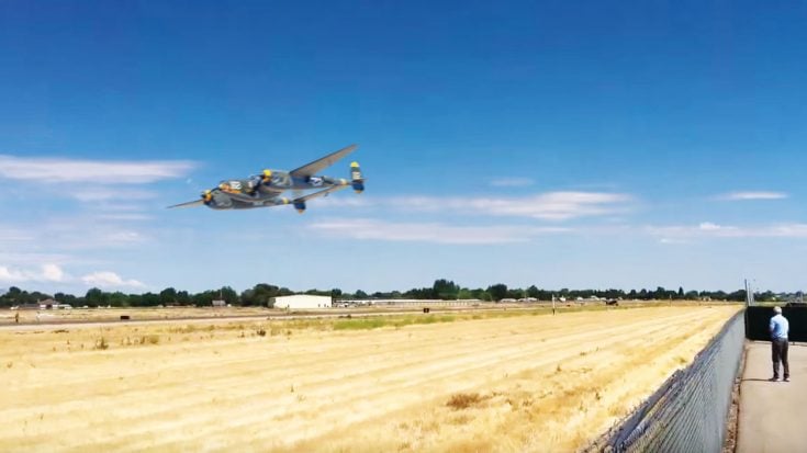 P-38 Lightning Low Pass Over Field- Hear The Engine | World War Wings Videos