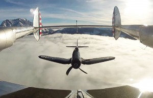 F4U Corsair And P-38 Lightning Loop and Barrel Roll Over the Alps