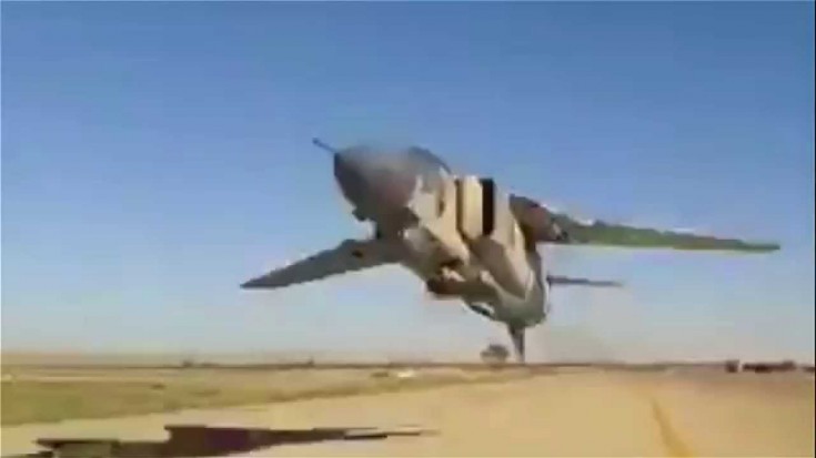 Libyan MIG 23 Flies Way Too Low For Comfort | World War Wings Videos
