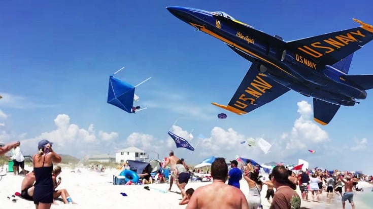 Blue Angel Low Pass Wreaks Havoc On The Beach | World War Wings Videos