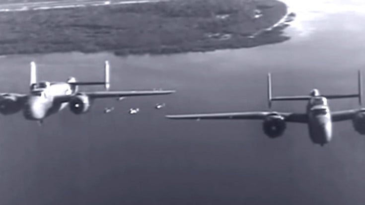 B-25 Mitchell Belly-Camera Footage Of Low-Level Borneo Raid | World War Wings Videos