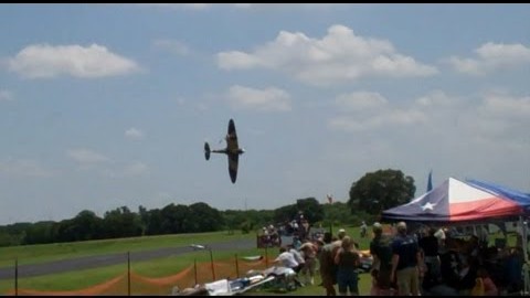 P-47 and Spitfire RC Collide and Crash Into The Crowd | World War Wings Videos