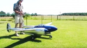 Impressive RC P-38 Hits The Deck On One Wheel And Lands Rough
