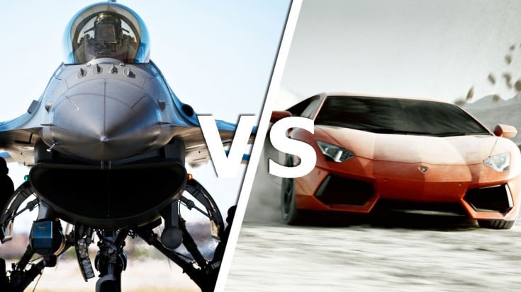 F-16 Fighting Falcon VS. Lambo Aventador | Who Takes It? | World War Wings Videos