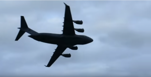 Very Low Flyover Of The C-17 Globemaster Over The Sunshine Coast
