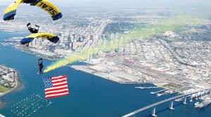 Navy SEALS Crazy Parachute Jump Into Football Game!