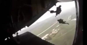Paratrooper Gets Hung Up And Towed Behind Plane