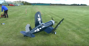 250cc Five Cylinder Radial Corsair- Start Up, Flight, And Folds Wings