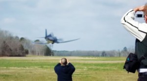 Corsair Gets Low For A Small Group Of Spectators