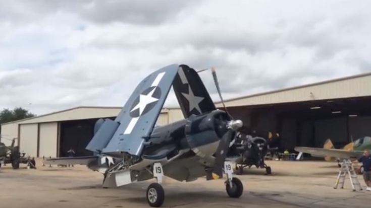 F4U Corsair Starts Up- Also Known As ‘Whistling Death’ | World War Wings Videos