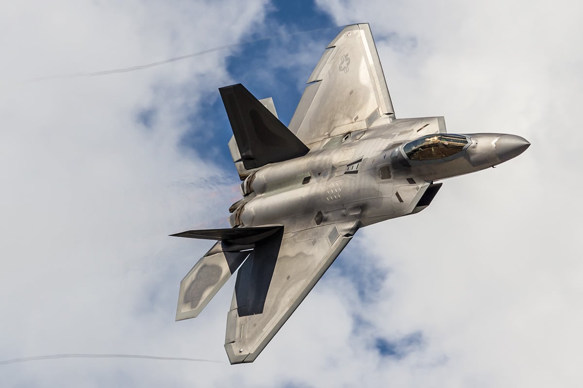 Supersonic F22 Roars Into The Sky At The Arctic Thunder Air Show