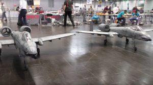 A Pair Of Giant RC A-10 Warthogs Flying Indoors