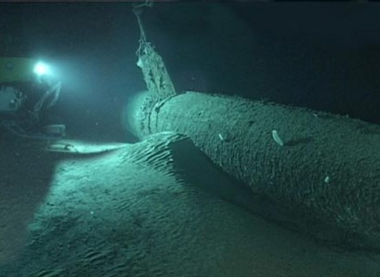 Remains of the downed submarine discovered in 2002.