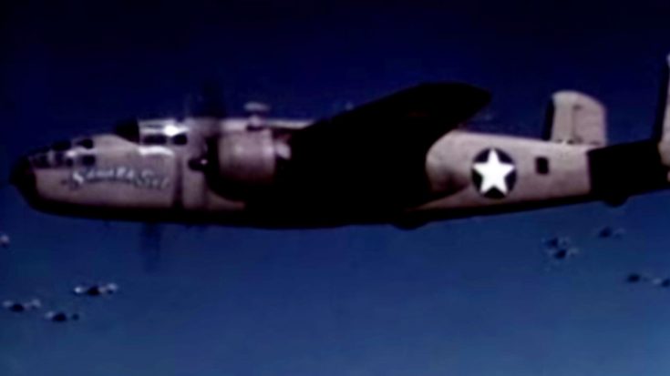 B-25 Squadron Bombing Strike On German Forces In N. Africa- WWII Colorized Footage | World War Wings Videos