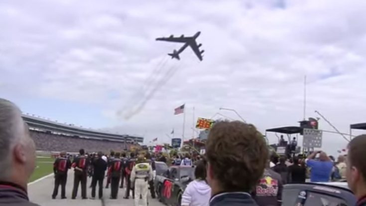 B-52 Flies Over Nascar Race During Anthem | World War Wings Videos