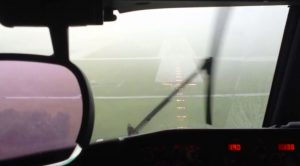 Visibility Drops To Zero At The Very Last Second As Pilot Comes In For Landing