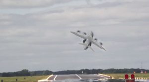 4 Prop Transport Plane Combat Takeoff