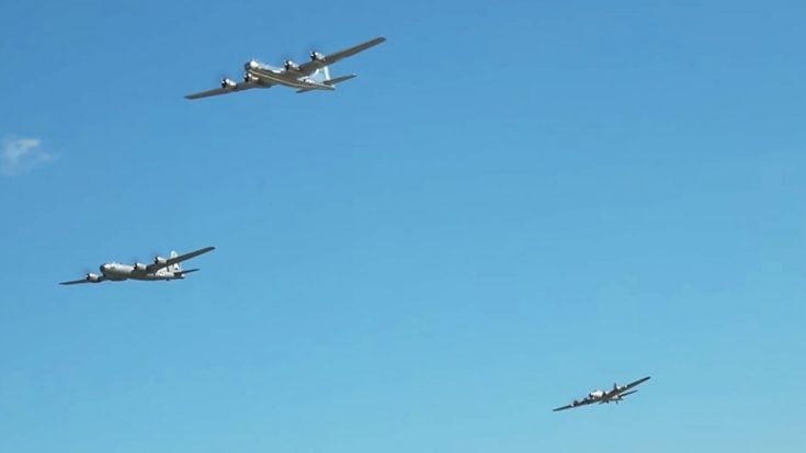 The Only 2 Airworthy B-29s Finally In The Air Together-Lead By B-1,B-2 And B-52 | World War Wings Videos