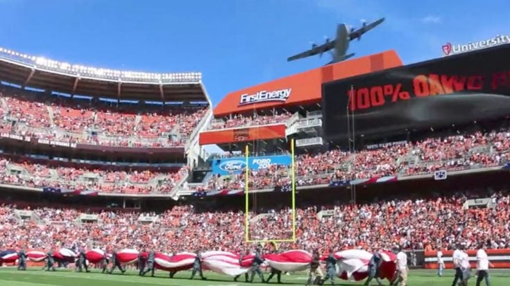 Holy Moly!! C-130 Dips Low Right Over Football Stadium-Crowd Goes Wild | World War Wings Videos