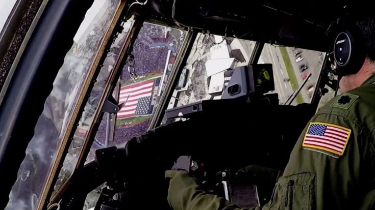 Cockpit View Of C-130 Flyby Over Stadium- Banks In | World War Wings Videos