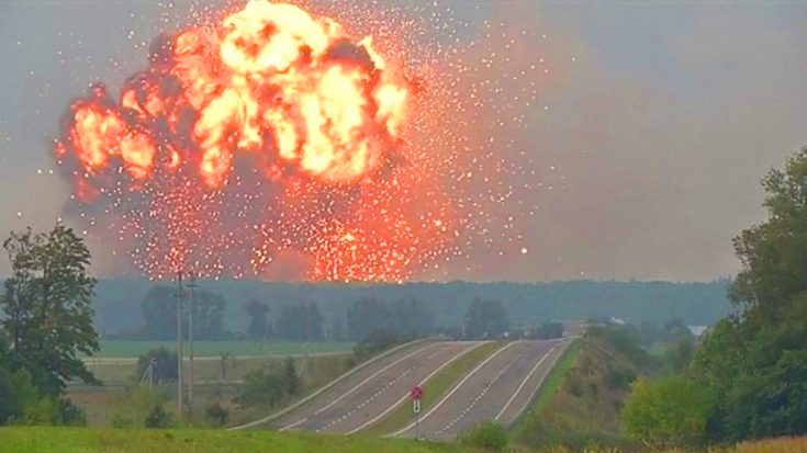 Ammunition Depot Erupts Into Gigantic Fireball – 200,000 Tons Of Explosives Up In Flames | World War Wings Videos