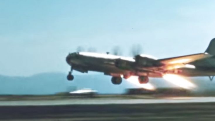 B-29 Takes Off Using 4 Rockets Under Its Wings | World War Wings Videos