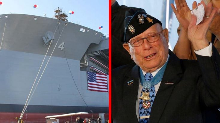 US Navy Christens Gigantic Vessel After 94-Year-Old Medal Of Recipient – A Hero Moved To Tears | World War Wings Videos