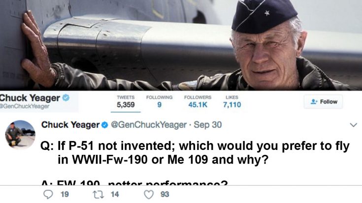 WWII Ace Chuck Yeager Just Did A Q&A On Twitter-His Answers Are Hilarious | World War Wings Videos