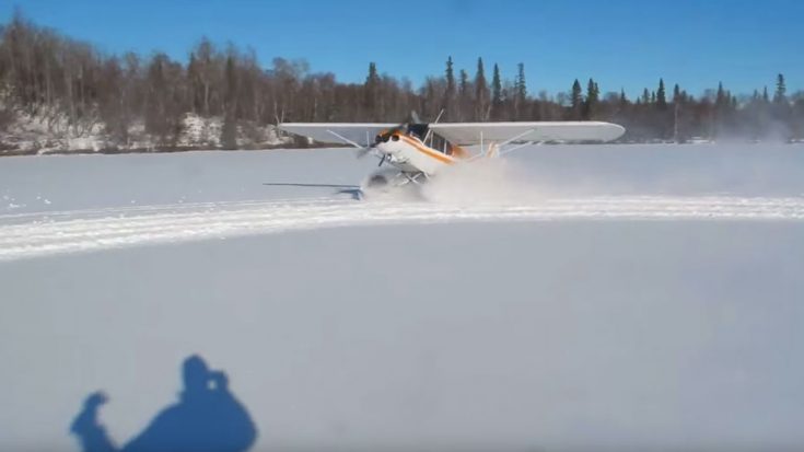 Bush Pilot Expertly Drifts A Cub On The Snow-Then Just Takes Off Like No Big Deal | World War Wings Videos