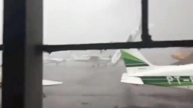 Plane Flips Over During Storm Because It Was Not Tied Down | World War Wings Videos