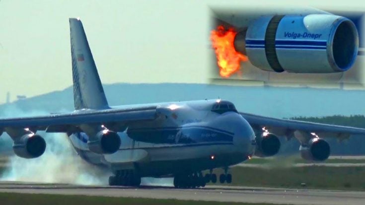 An-124 Engine Bursts Into Flames After Birdstrike | World War Wings Videos