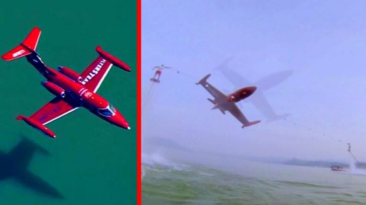 Learjet Pulls Insanely Low Ribbon Cutting Between Two Hoverboards | World War Wings Videos