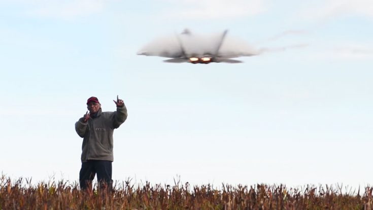 Old Man Makes Video While Braving Multiple Buzzes By F-22 Raptor-This Is Absolutely Priceless | World War Wings Videos