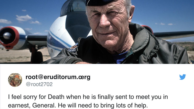 Chuck Yeager Turns 95 Today-Here’re The Crazy Messages He Got On Twitter | World War Wings Videos