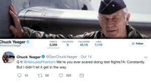 Chuck Yeager Answers Fans’ Tweets Lifting Veil Of His Marvelous Life