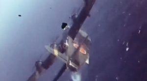 WWII Footage: Japanese Kawanishi H8K Taking Hits And Going Down