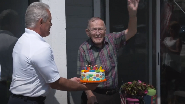 WWII Veteran Gets Surprise 99th Birthday Parade | World War Wings Videos