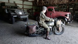 1942 WLA Harley Davidson Motorcyle Startup and Ride