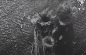US Dive Bombers Attack Japanese Warships (1944)