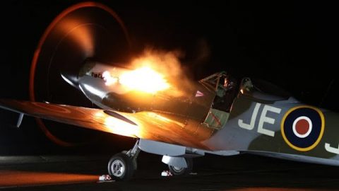 Spitfire Night Engine Run – WITH FLAMES | World War Wings Videos