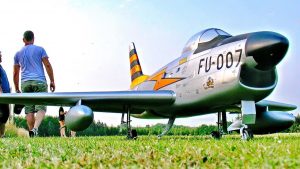 Model F-86D Sabre With Turbine Engine Takes Flight