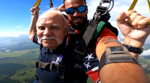95-year-old WWII veteran completes 50th skydive