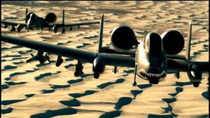 A-10 Thunderbolt and AC-130 Gunship Transformers Desert Battle Scene