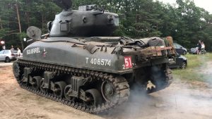 WWII Sherman tank engine startup