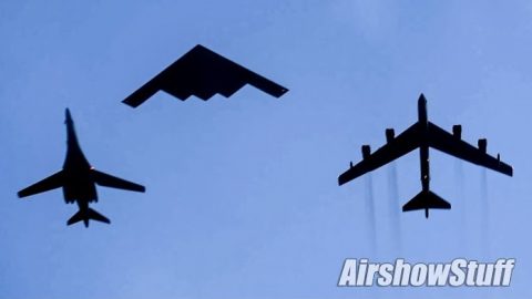 2021 Super Bowl Flyover: B-1B Lancer, B-2 Spirit, and B-52 Stratofortress | World War Wings Videos